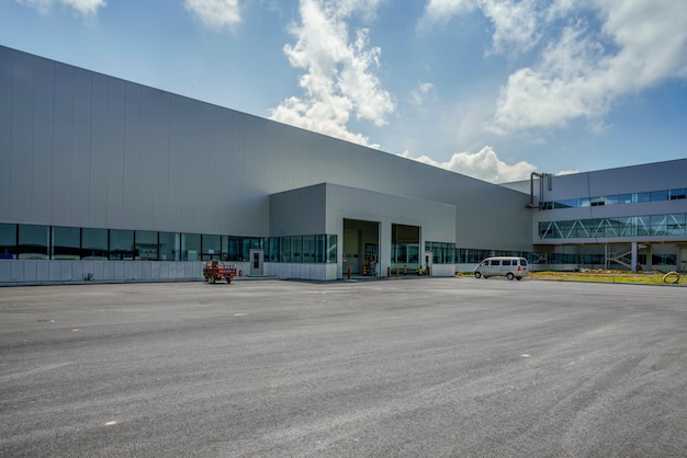 Modern factory buildings and logistics warehouses