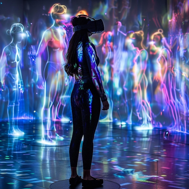 Photo modern festival with virtual reality experiences and futuristic entertainment