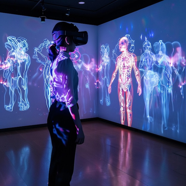 Photo modern festival with virtual reality experiences and futuristic entertainment