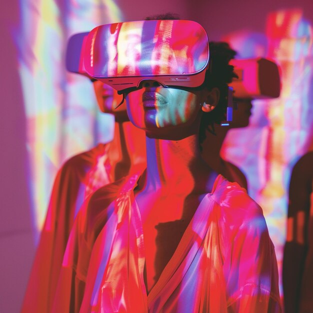 Photo modern festival with virtual reality experiences and futuristic entertainment