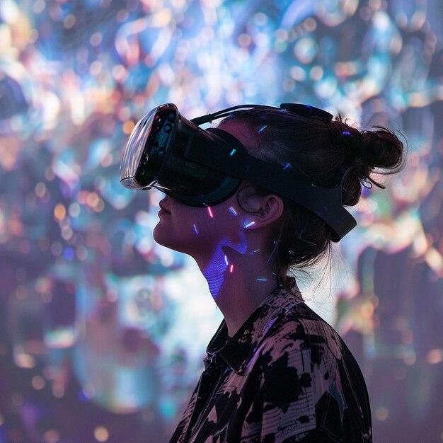 Photo modern festival with virtual reality experiences and futuristic entertainment