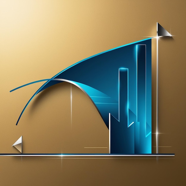 Photo modern financial growth graph with futuristic elements