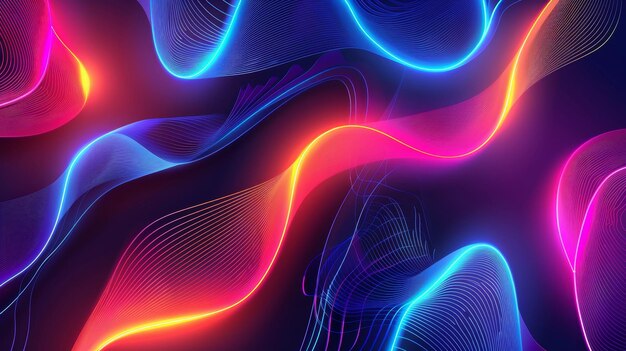 Photo a modern flat colourful abstract background with flowing lines neon glowing profile picture border frame ar 169 style raw job id 211ebb482ffa444c8a93c1d6d085917e