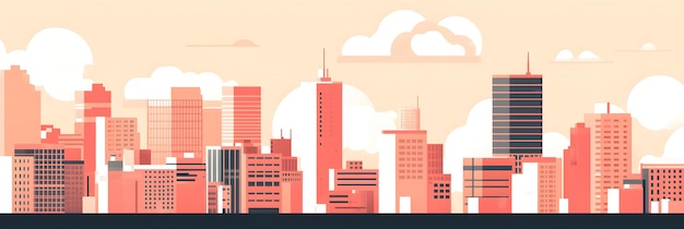 Photo modern flat design of city skyline