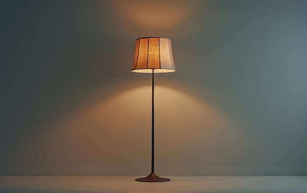 Modern Floor Lamp With Brown Fabric Shade