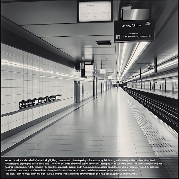 Photo modern fukuoka subway station bathed in morning light