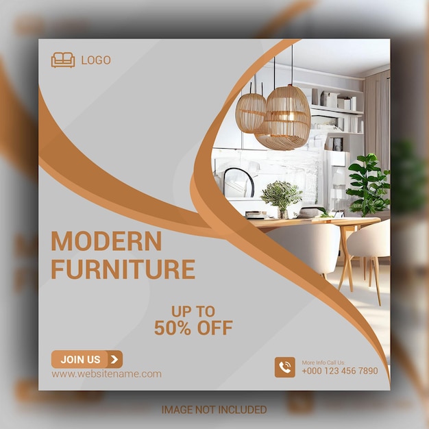 Modern furniture for sale social media post design