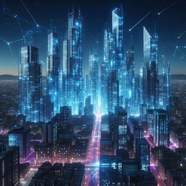 Modern futuristic cityscape ai image