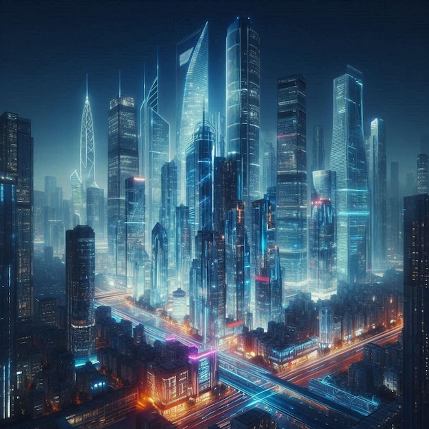 Modern futuristic cityscape ai image