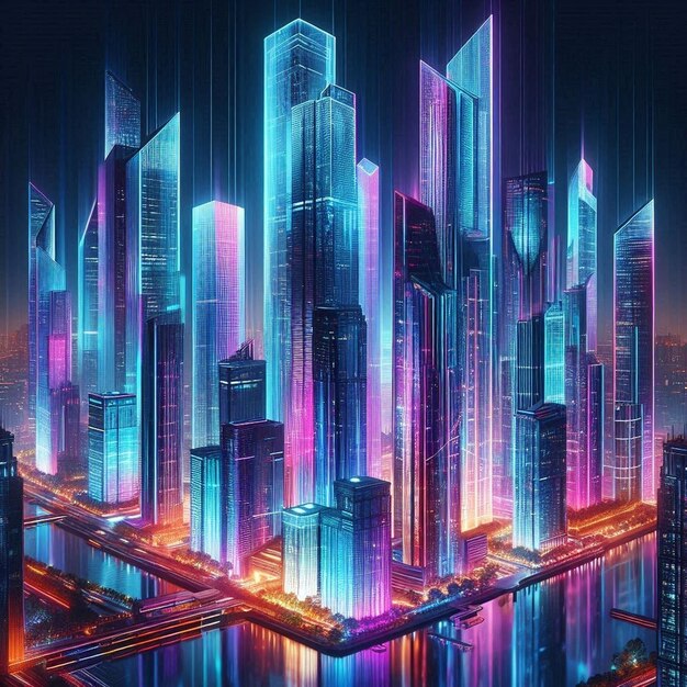 Modern futuristic cityscape ai image