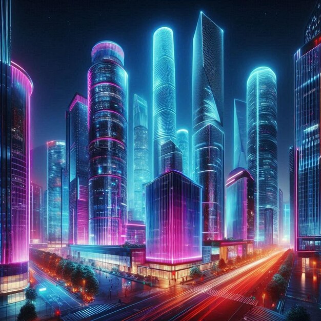 Modern futuristic cityscape ai image