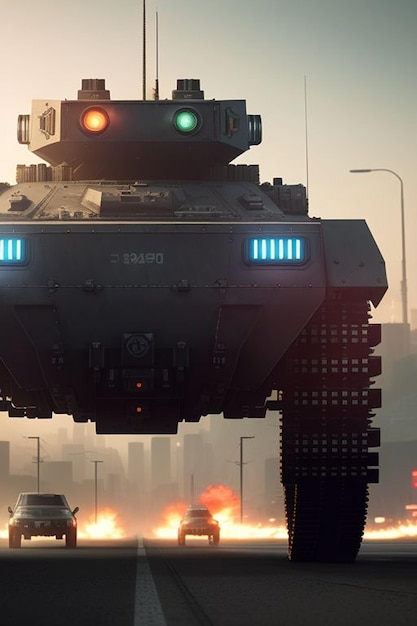 modern futuristic cyberpunk tank