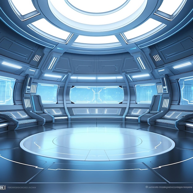 modern futuristic sci fi room background