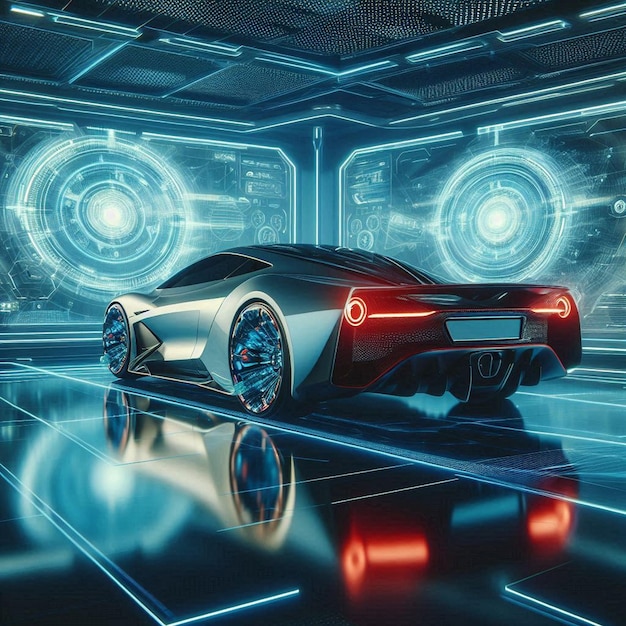 Photo modern futuristic supercar ai image