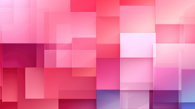 modern geometric background featuring overlapping pink squares and rectangles