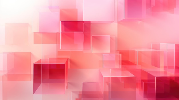 modern geometric background featuring overlapping pink squares and rectangles