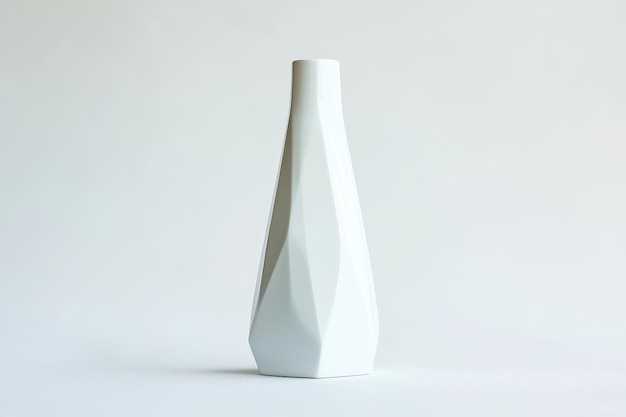 Photo a modern geometric white vase with a sleek design ideal for home decor