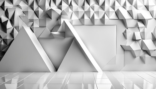 Modern geometrical background with white triangles