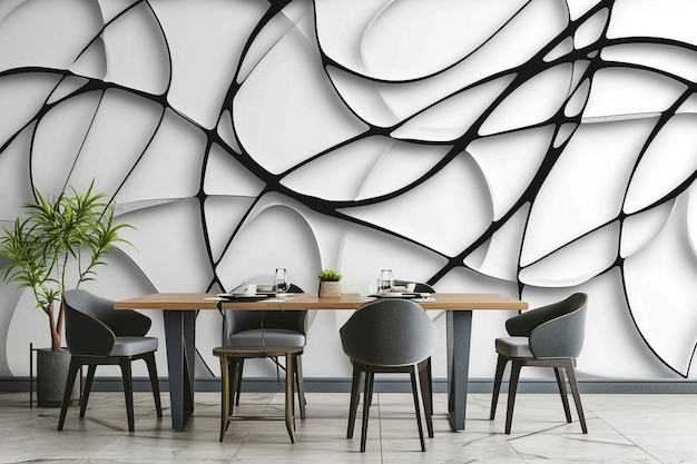 Modern geometrical wallpaper with round lines