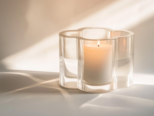 Photo modern glass candle holder