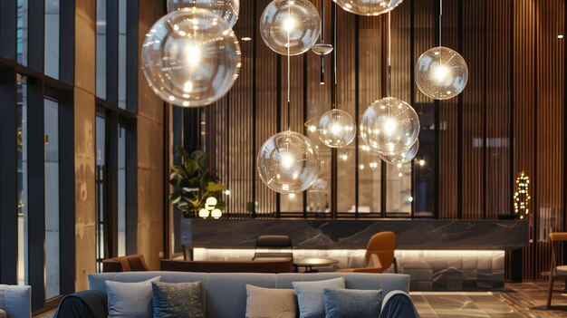 Modern Glass Globe Pendant Lights Cluster for Stylish Lobby Bar Decor