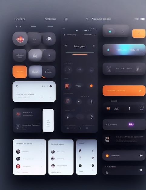 Photo modern gradient ui kit for apps mode generator by ai