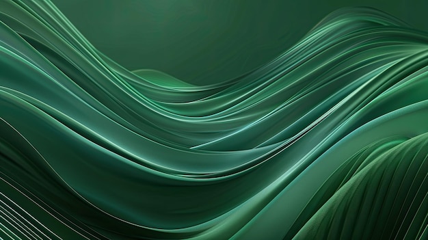 Modern green gradient backdrop with abstract waves perfect for professional templates