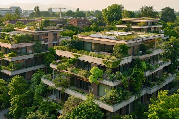 Photo modern green roof architecture