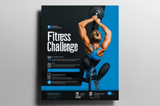 Photo a modern gym flyer template with a sleek and professional design ai photo