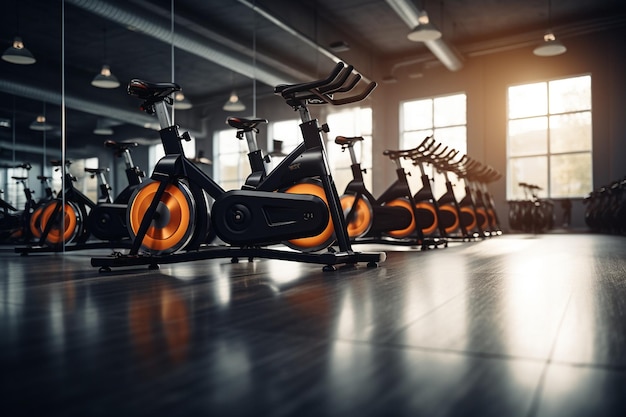 Modern gym interior with equipment Fitness and healthy lifestyle concept 3D Rendering