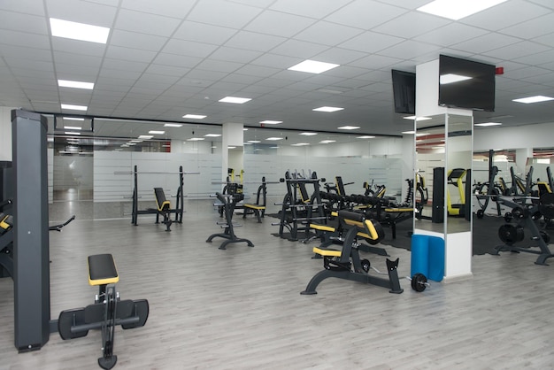 Modern Gym Interior With Equipment