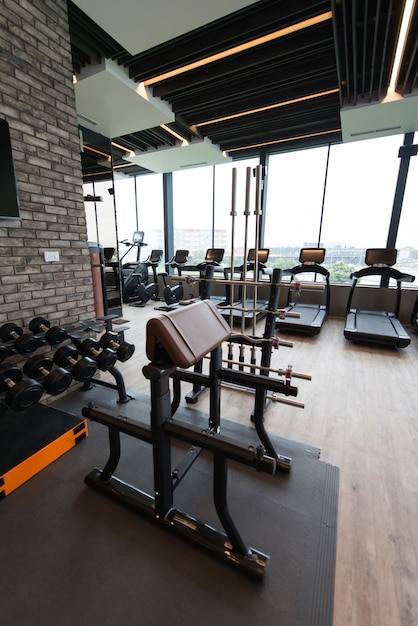 Modern Gym Interior With Equipment