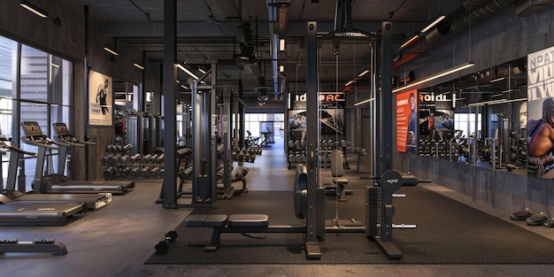 Modern gym with a variety of fitness equipment and machines to support an active lifestyle aig