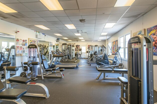 Modern gym with a variety of fitness equipment and machines to support an active lifestyle aig