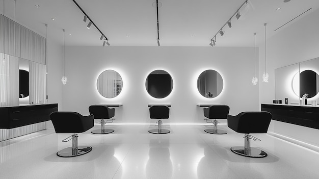 Photo modern hair salon interior for minimalist furniture