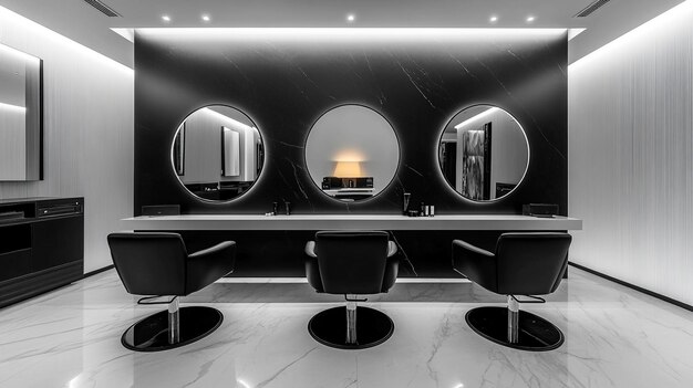 Photo modern hair salon interior for minimalist furniture