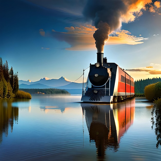 Modern high speed train on a clear day with motion blur