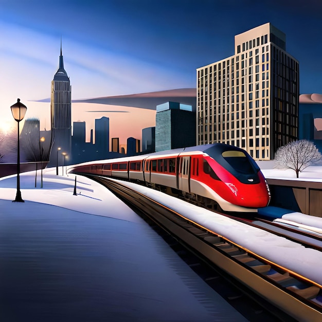 Modern high speed train on a clear day with motion blur