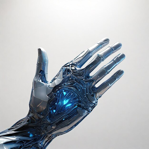 Photo modern hightech medical cybernetic bionic hand prostheses artificial substitutes