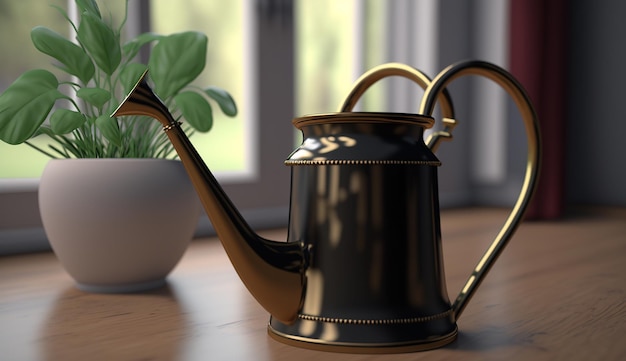 Modern home decor plant indoor watering can pictures AI Generated image