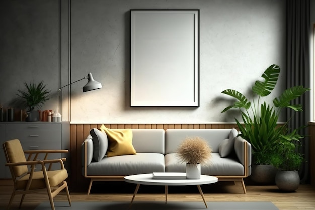 Modern home interior background mock up wallpaper