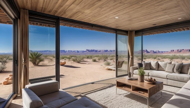 modern home interior in desert