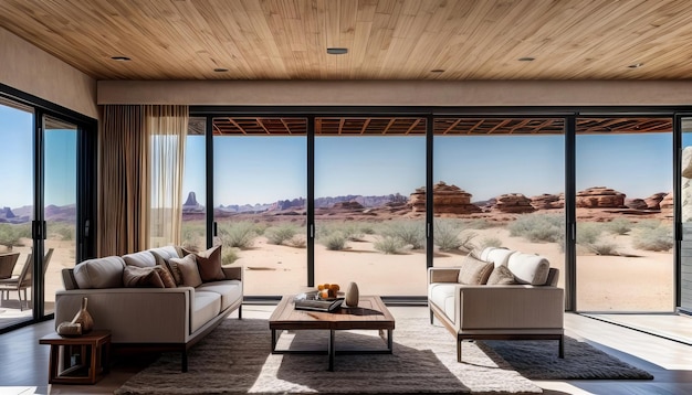 modern home interior in desert