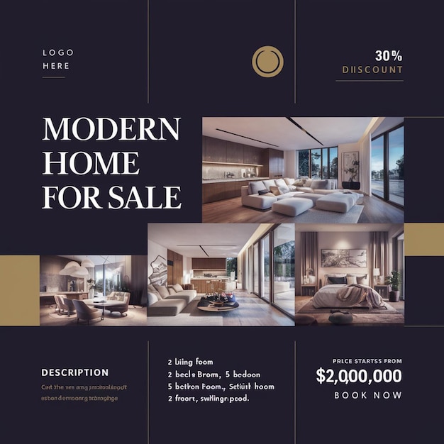 Photo modern home sale flyer template sleek amp professional design