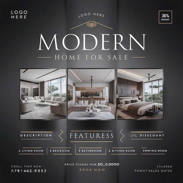 Photo modern home sale flyer template sleek amp professional design