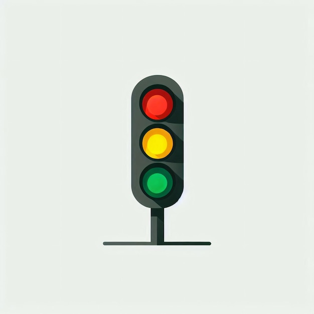 Modern horizontal led traffic lights with of switchingon red yellow and green lights