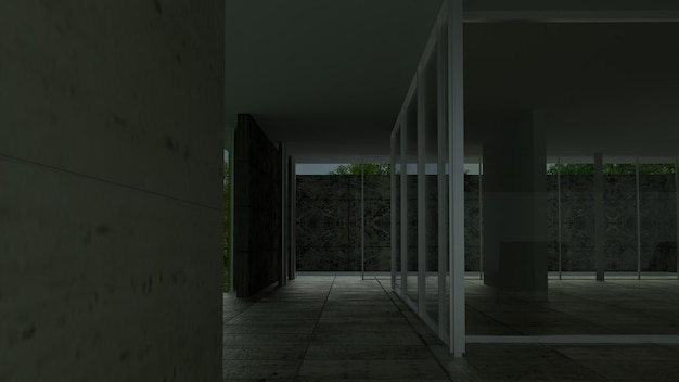 Photo modern house 3d rendered image