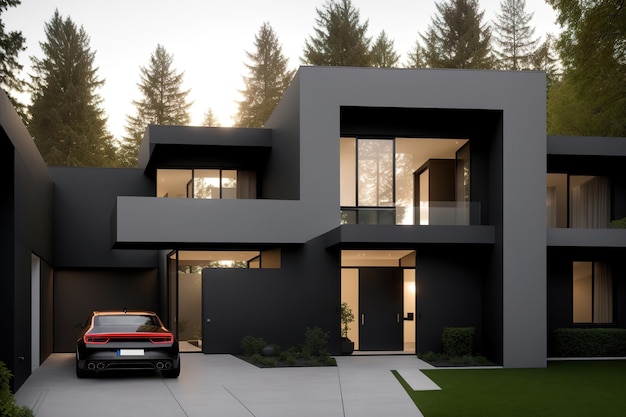 Modern house architecture house exterior Generative AI