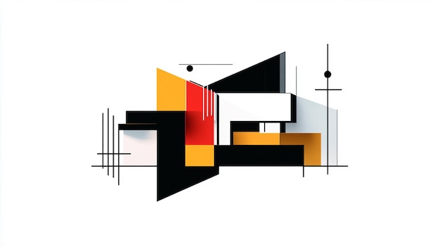 Modern House Logo with Bold Lines and Abstract Shapes