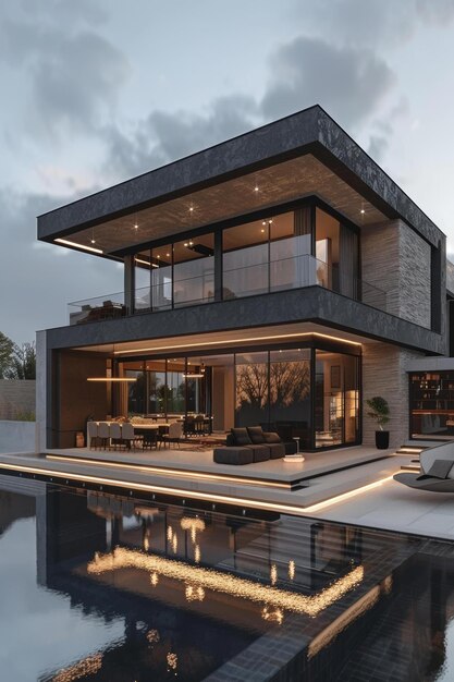 A Modern House with a Pool